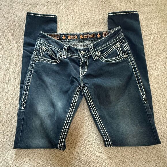 Rock Revival Aida Skinny Jeans Bling Concert Rodeo Women’s size 27 Buckle - Picture 3 of 16